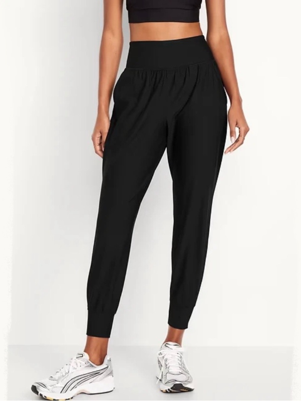 Old Navy Active High Rise Powersoft Go Dry Joggers Womens S Black Athleisure